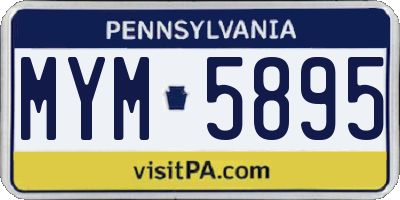 PA license plate MYM5895