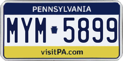PA license plate MYM5899