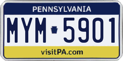 PA license plate MYM5901