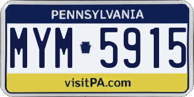 PA license plate MYM5915