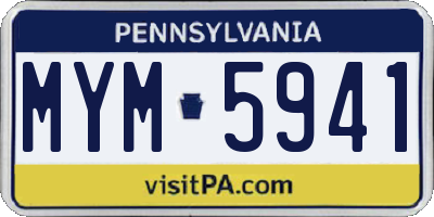 PA license plate MYM5941