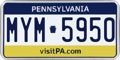 PA license plate MYM5950