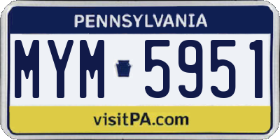 PA license plate MYM5951