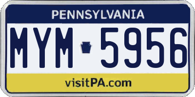 PA license plate MYM5956