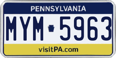 PA license plate MYM5963