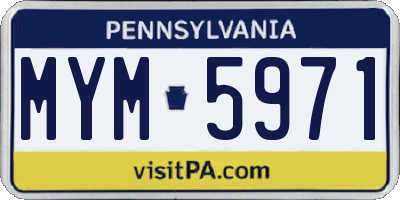 PA license plate MYM5971
