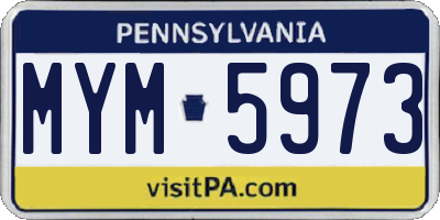 PA license plate MYM5973