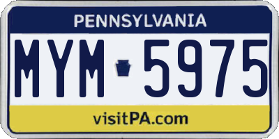 PA license plate MYM5975