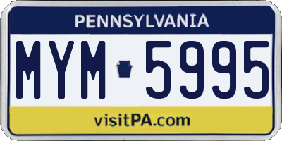 PA license plate MYM5995