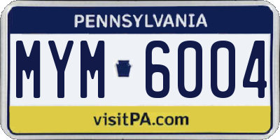 PA license plate MYM6004