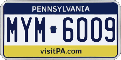 PA license plate MYM6009