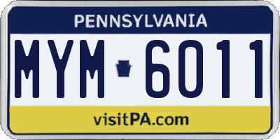 PA license plate MYM6011