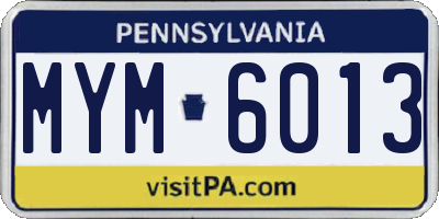 PA license plate MYM6013