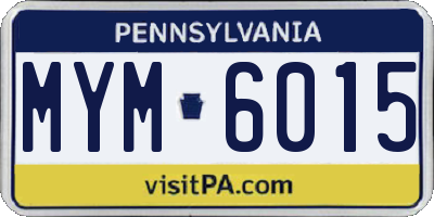PA license plate MYM6015