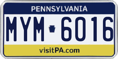 PA license plate MYM6016