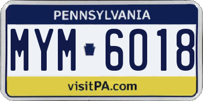 PA license plate MYM6018