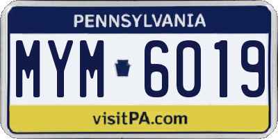 PA license plate MYM6019