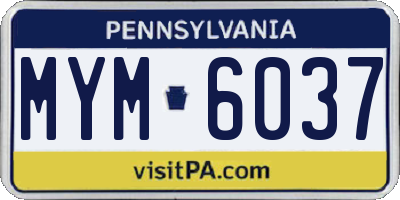 PA license plate MYM6037