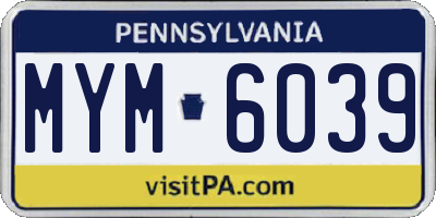 PA license plate MYM6039