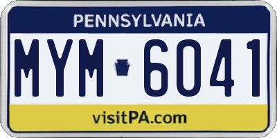 PA license plate MYM6041