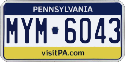 PA license plate MYM6043
