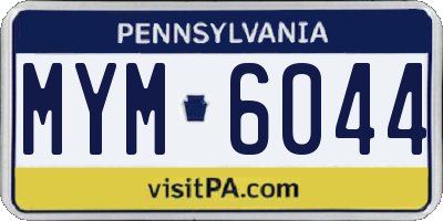 PA license plate MYM6044
