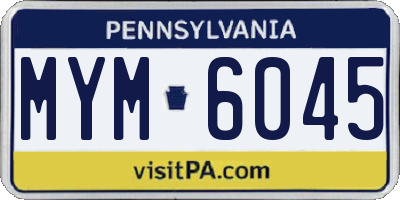 PA license plate MYM6045