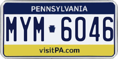 PA license plate MYM6046