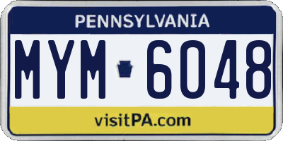 PA license plate MYM6048