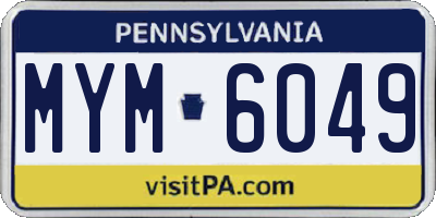 PA license plate MYM6049