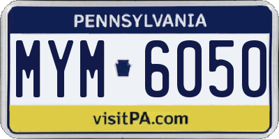 PA license plate MYM6050