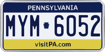 PA license plate MYM6052