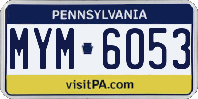 PA license plate MYM6053
