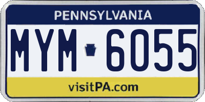 PA license plate MYM6055
