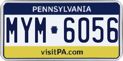 PA license plate MYM6056
