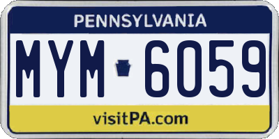 PA license plate MYM6059