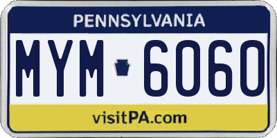 PA license plate MYM6060