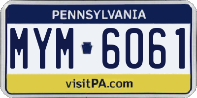 PA license plate MYM6061