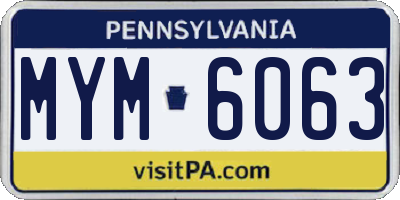 PA license plate MYM6063
