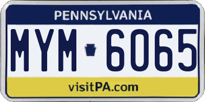 PA license plate MYM6065