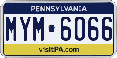 PA license plate MYM6066