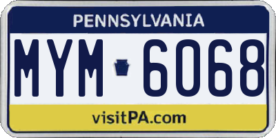 PA license plate MYM6068