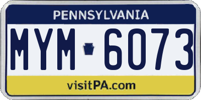 PA license plate MYM6073
