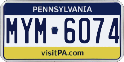 PA license plate MYM6074