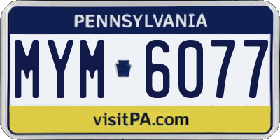 PA license plate MYM6077