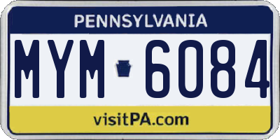 PA license plate MYM6084