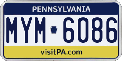 PA license plate MYM6086