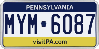 PA license plate MYM6087