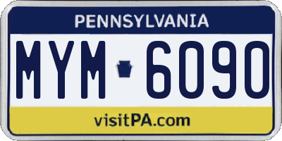 PA license plate MYM6090