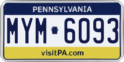 PA license plate MYM6093